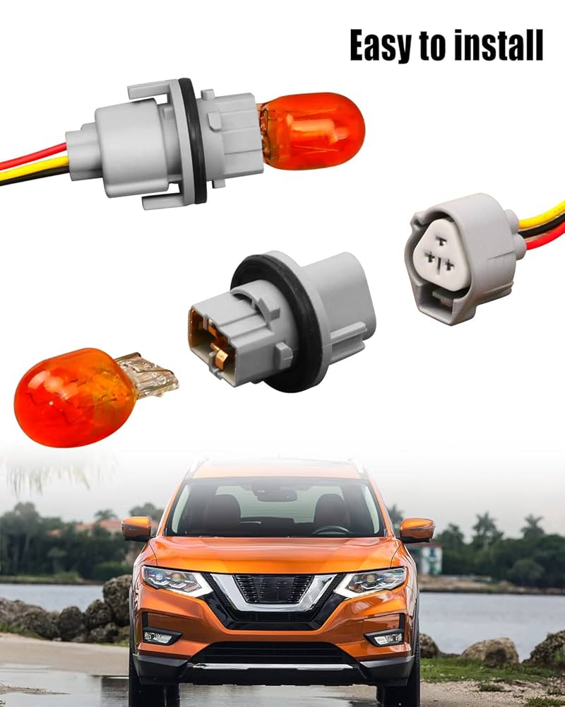 Amazon.com: 頭燈轉向信號燈泡插座線束組適用於Nissan Toyota